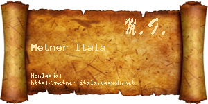 Metner Itala névjegykártya
